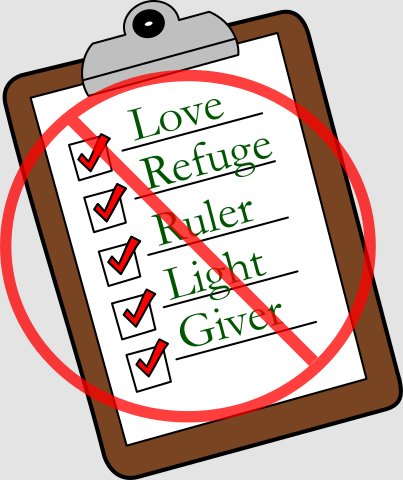 Glimpses of God Attribute List on Clipboard